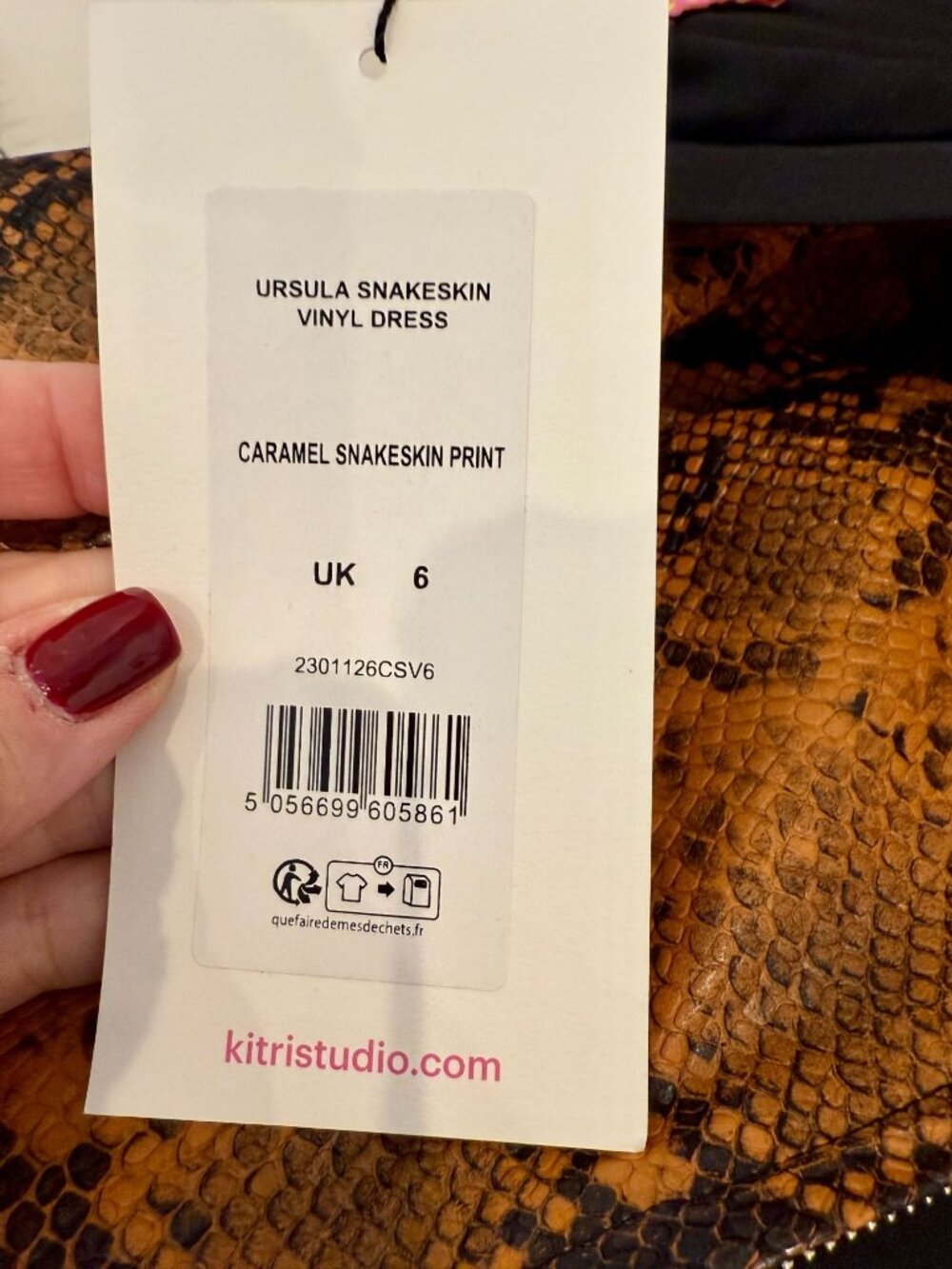 KITRI Ursula Snakeskin Vinyl Dress NWT - Size 2 - Picture 7 of 8